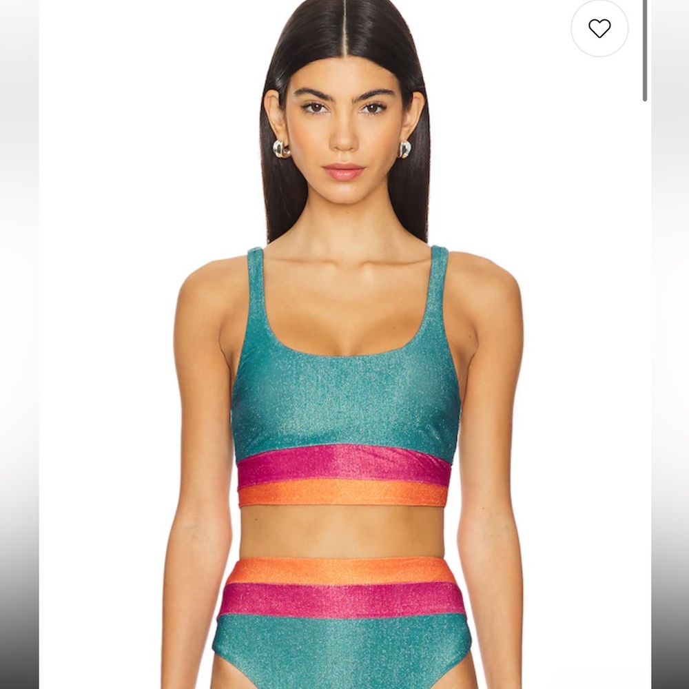 NWT BEACH RIOT Mackenzie Top in Sorbet Sea Colorblock - Size S